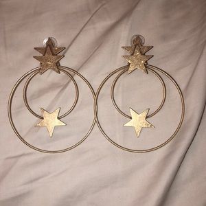 Star hoop earrings